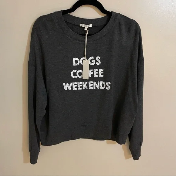 Z Supply Elle Dog Sweatshirt, Charcoal Grey, Size M - Picture 9 of 9